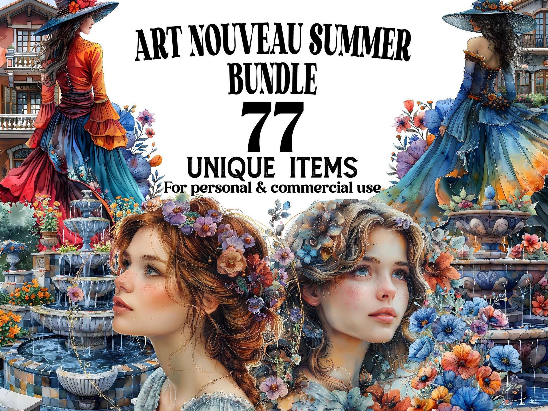 Art Nouveau Junk Journal Pages