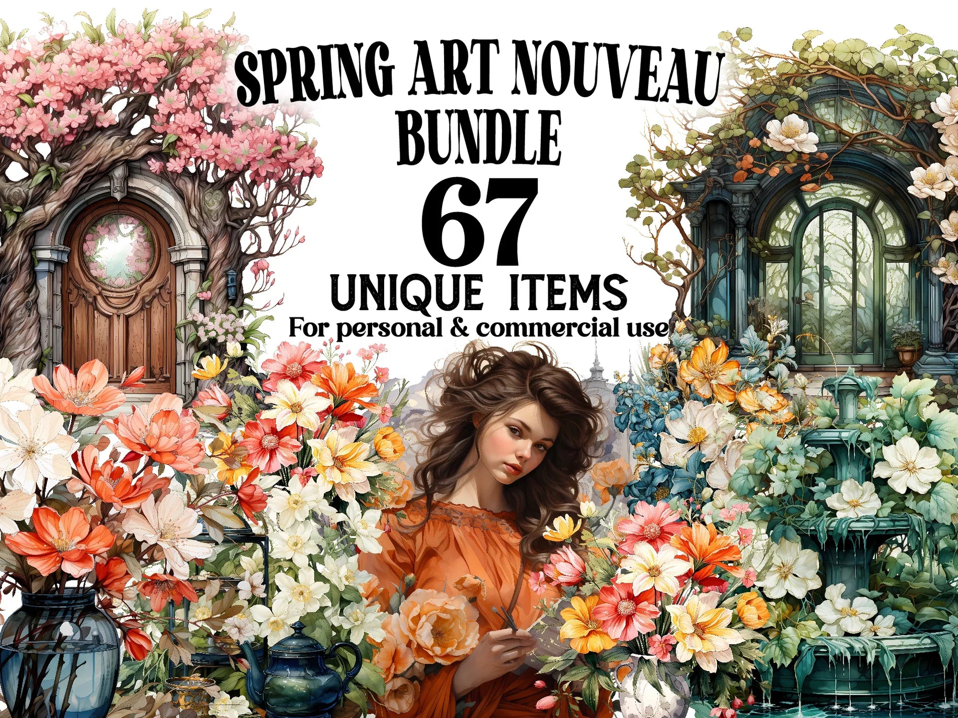 Art Nouveau Junk Journal Pages